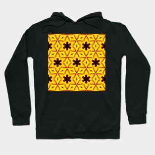 Bright Yellow Expressionist Art Yellow Rose Pattern 7 Hoodie